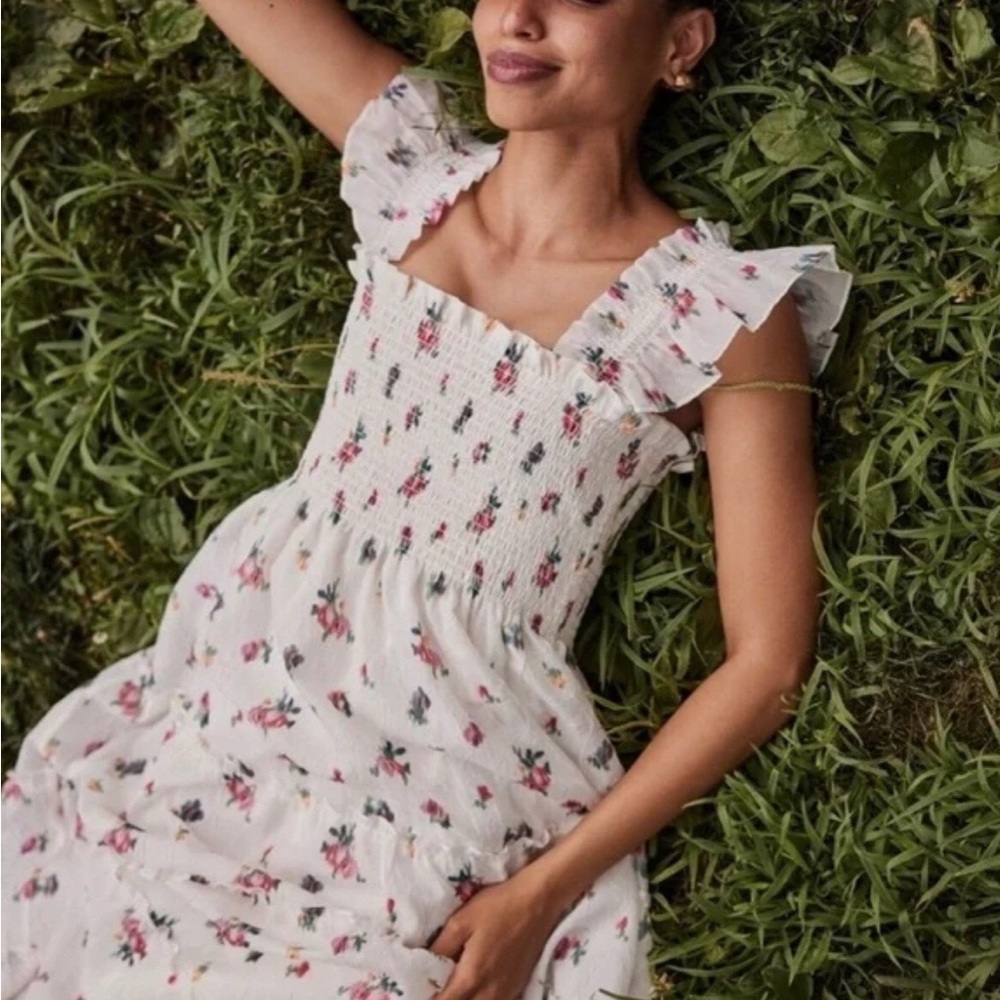 Hill house home Ellie nap dress ikat floral taffeta